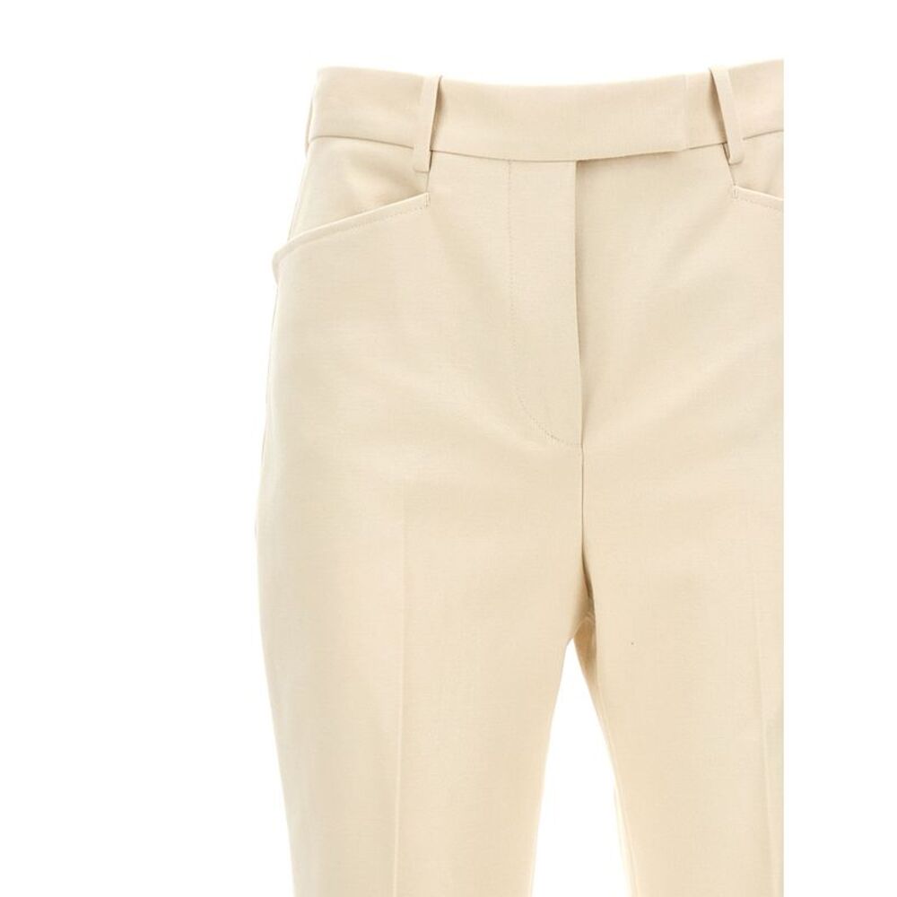 Tom Ford White Cotton Flared Women's Pants - Picture 3 of 4